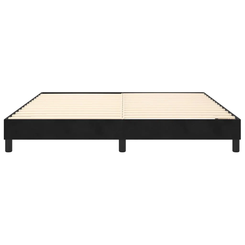 Struttura Letto a Rete a Molle-Giroletto Nero 160x200 cm in Velluto 655279