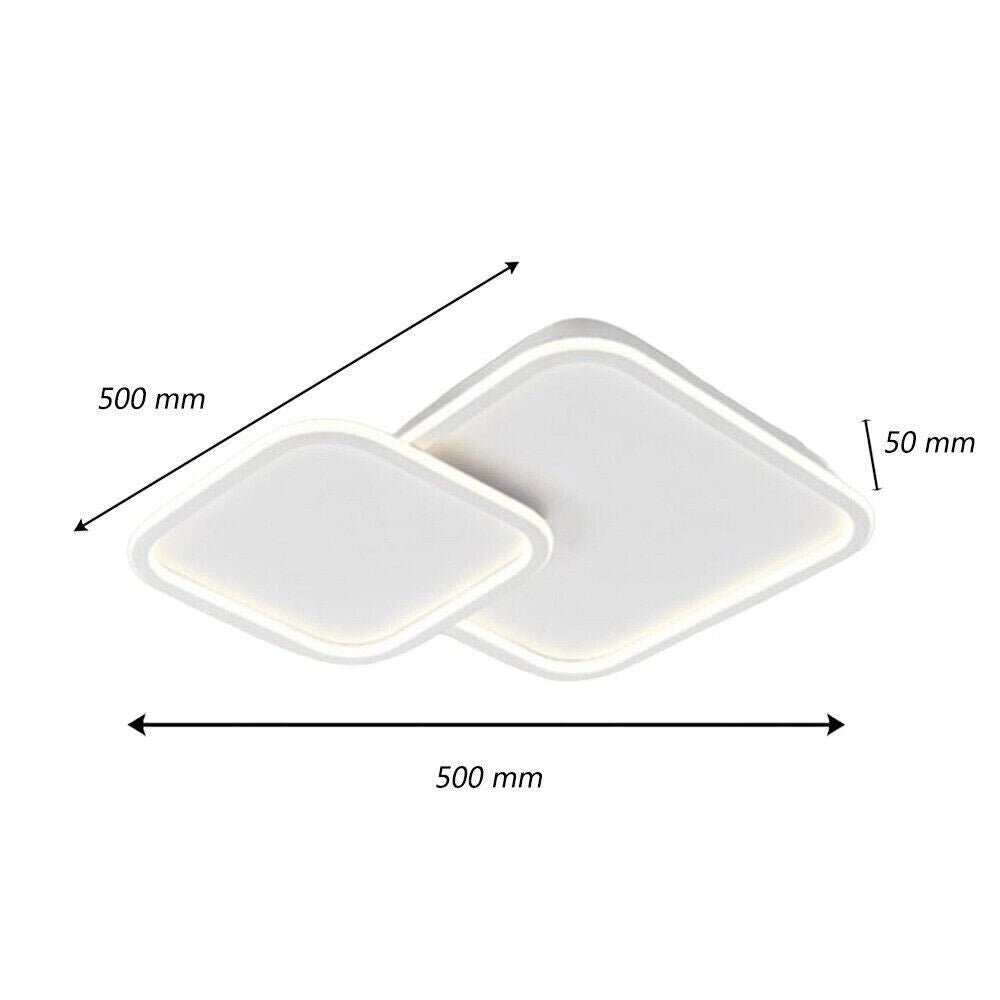 Plafoniera lampada soffitto moderna a led 60w bluetooth cambia 3 tonalita luce dimmerabile con telecomando