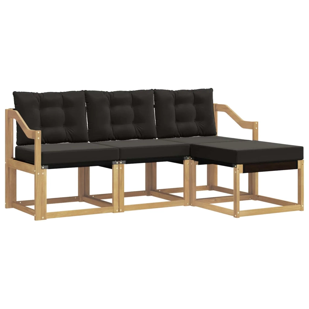 Set di divani da esterno 4 pz Bianco e Nero 3389366