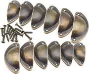 Set di 12 maniglie a forma di mezzaluna per lavatrice in bronzo - Retro stile per porta di armadietto della cucina