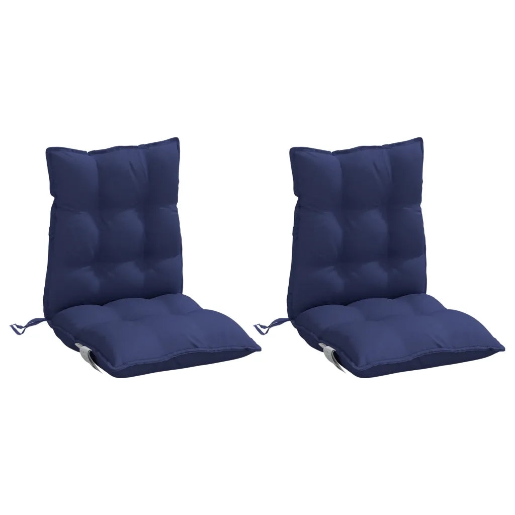 Cuscini Sedia Schienale Basso 2 pz Blu Marino in Tessuto Oxford 377737