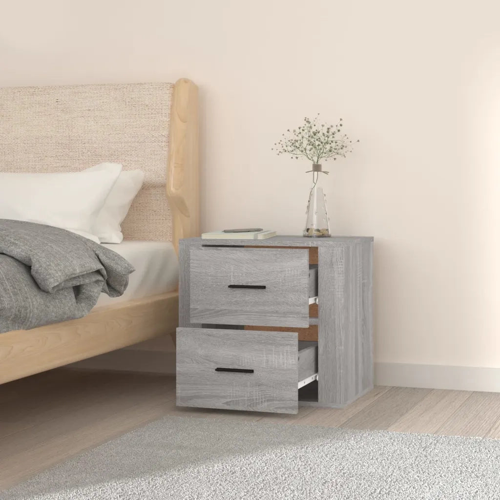 Comodino a Muro Grigio Sonoma 50x36x47 cm