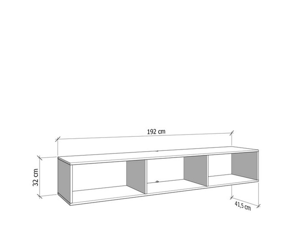 Melazzo, Mobile Porta tv un Ripiano, 192x41.5x32h cm Marrone Rovere Nodi