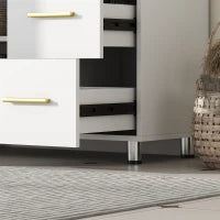 Mobile Sottolavabo Bagno, Design a Tre Livelli, MDF, Truciolato, Bianco