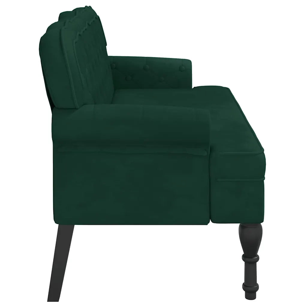 Panca con Schienale Verde Scuro 119,5x64,5x75 cm in Velluto CFW8086069