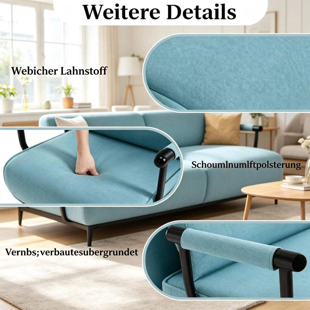 Poltrona letto pieghevole 3 in 1 blu con schienale regolabile