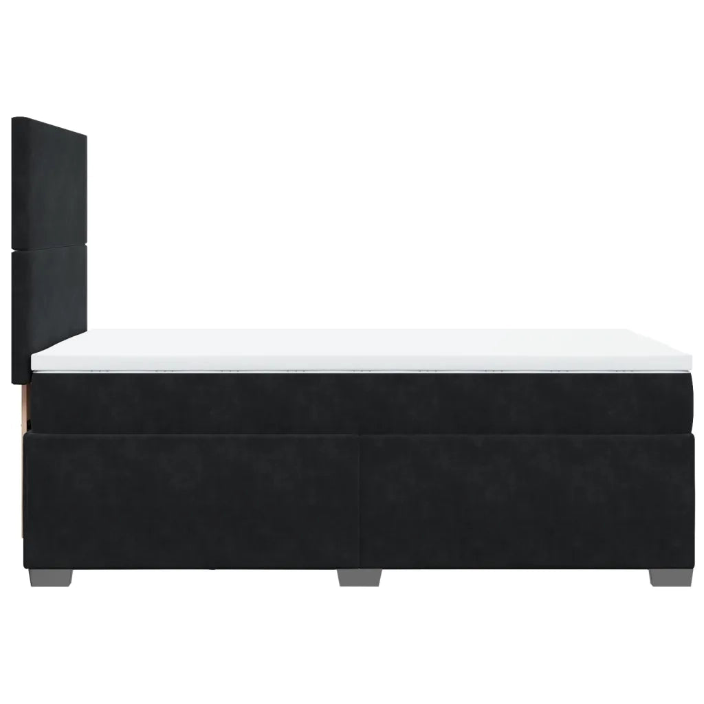 vidaXL Giroletto a Molle con Materasso Nero 90x200 cm in Velluto