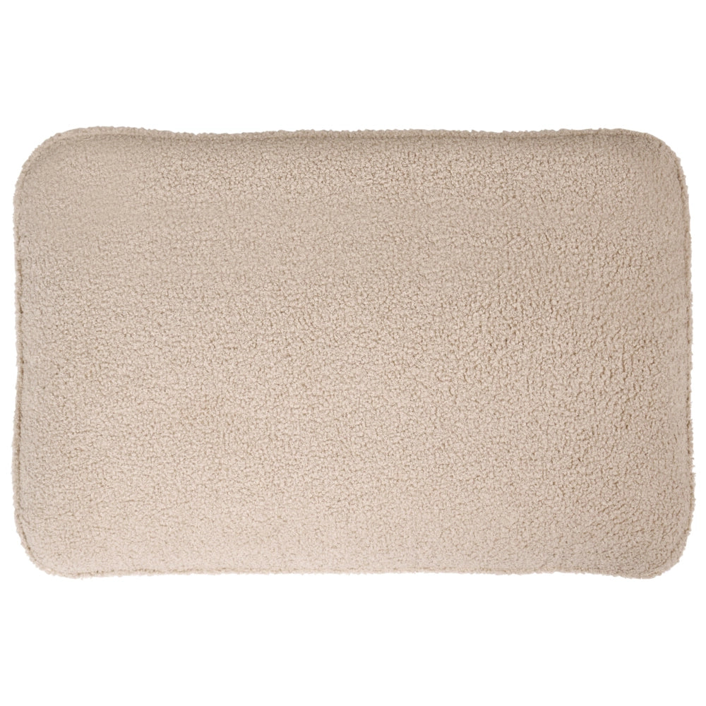 Divano a 2 Posti Beige in Bouclé con Gambe in Legno di Rovere Divanetto in Stile Tradizionale per Soggiorno