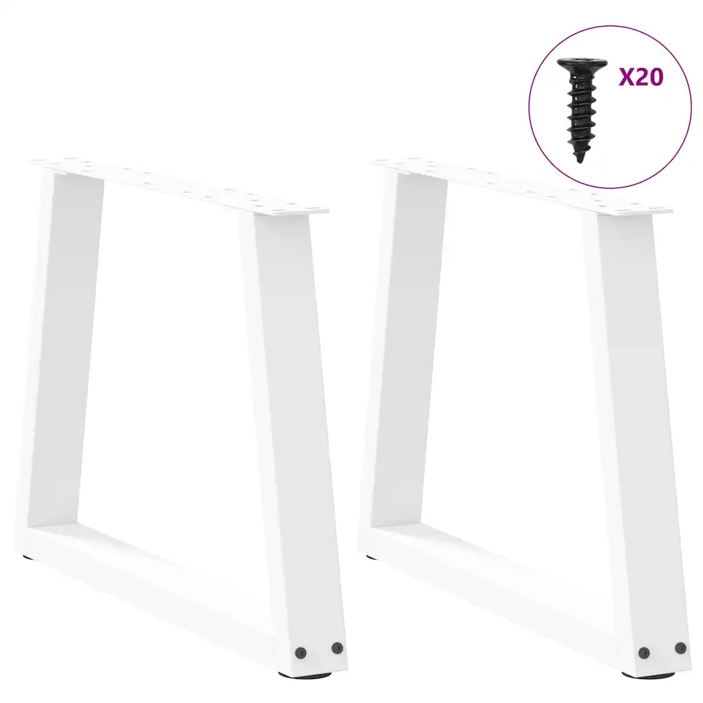 Gambe per Tavolino da Caffè a Forma di V 2 pz Bianche 50x(42-43,3) cm Acciaio 4012549