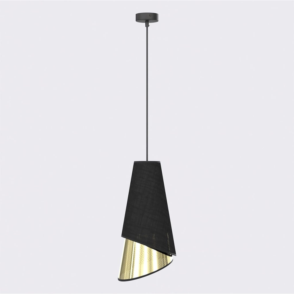 Lampada a sospensione MODA in acciaio nero e oro