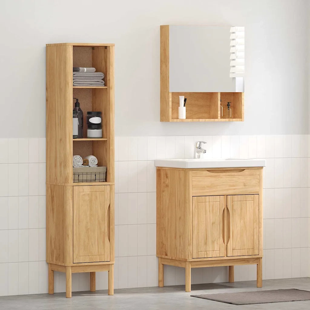 Set di mobili per il bagno con porta FLORO 2 pcs Marrone cerato