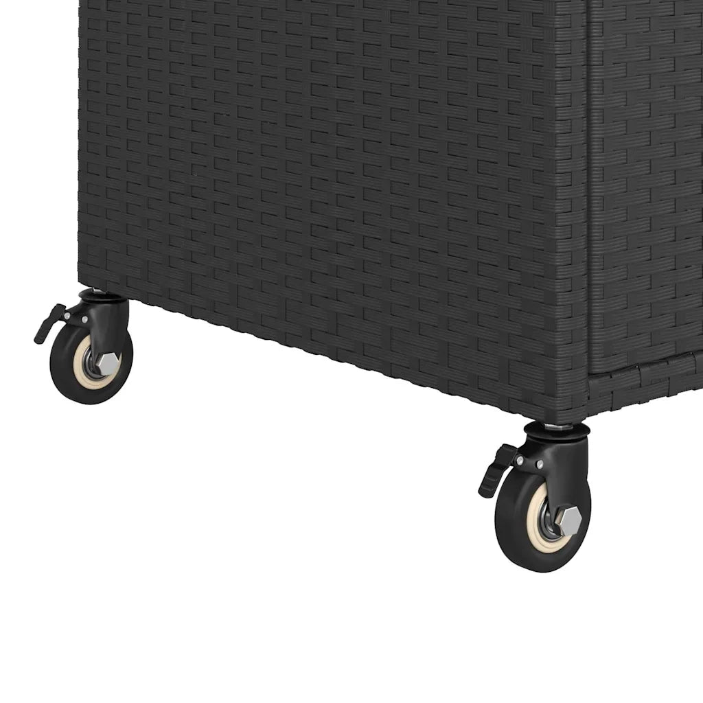 Carrello da Bar con Cassetto Nero 100x45x97 cm in Polyrattan 316663