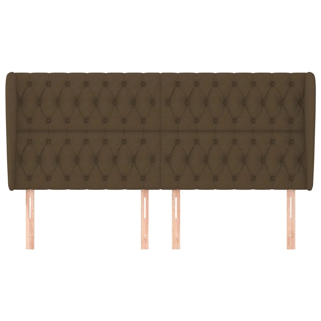 Testiera | Testata ad Orecchio Marrone Scuro 203x23x118/128 cm in Tessuto