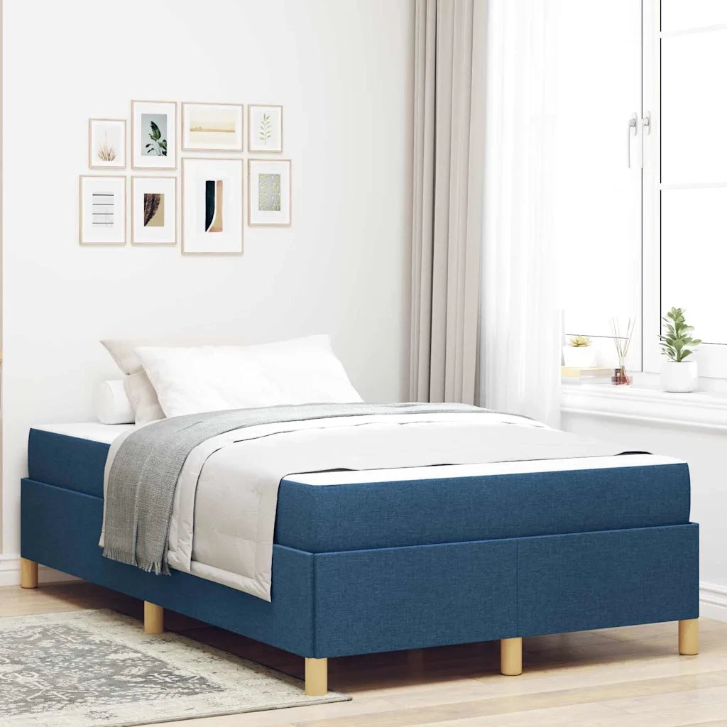 vidaXL Letto a molle con materasso Blu e Bianco 120 x 200 cm Tessuto