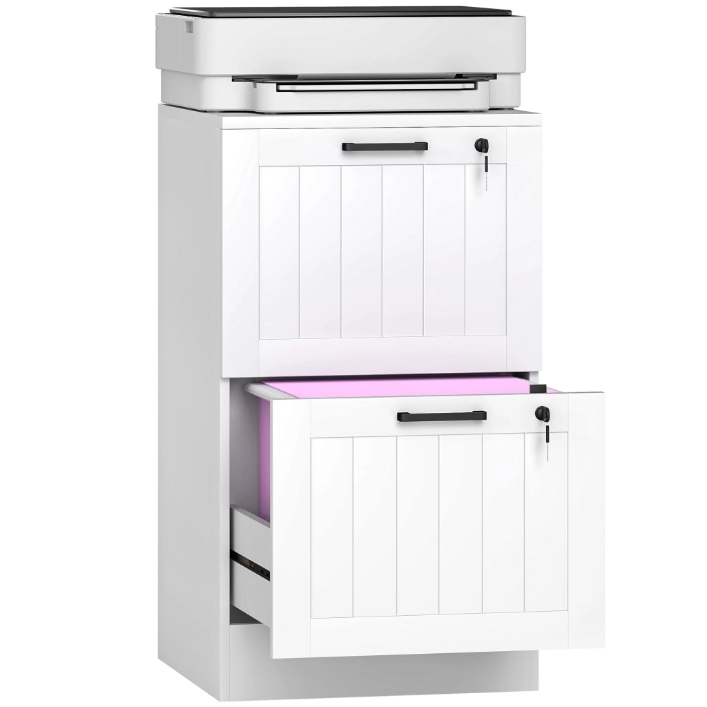 Scrivania con cassetti e sospensione ¨C zephmum ¨C bianco 40x40x71 cm