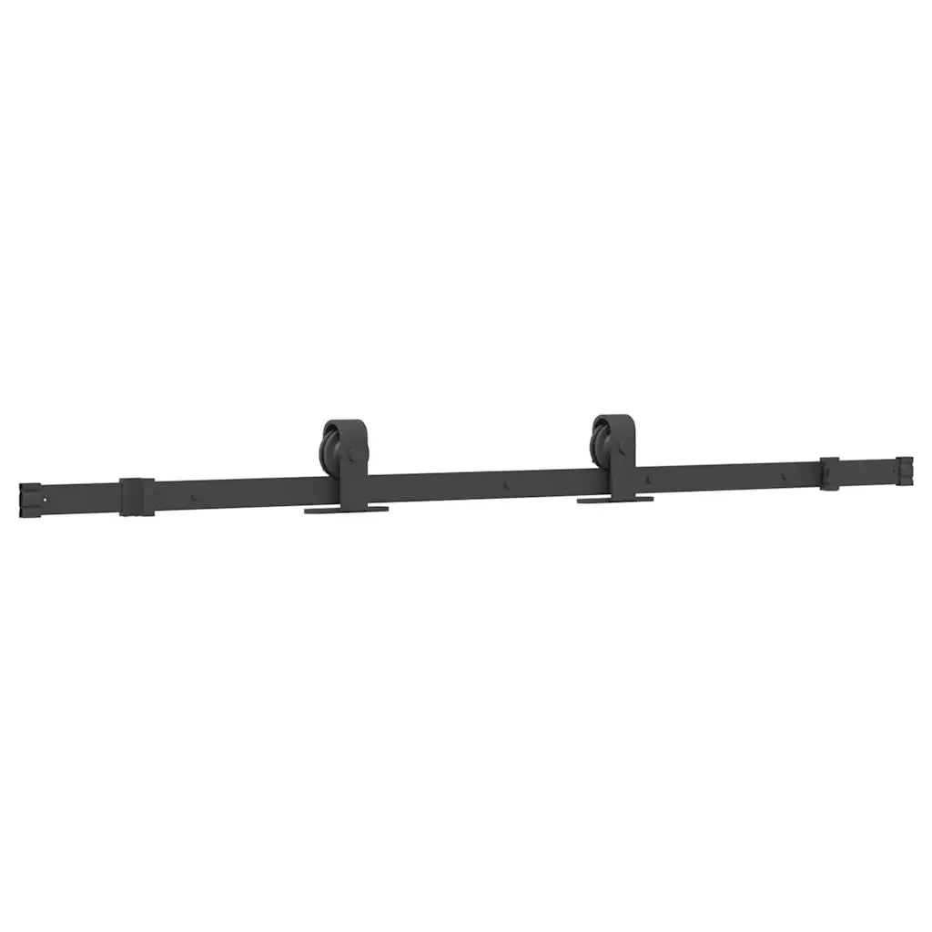 Porta Scorrevole Set Ferramenta Nera 76x205 cm Vetro Temperato 3375913