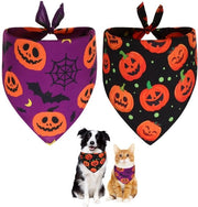 Accessorio per cani Halloween - 2 pezzi - Adattabile - Poliestere - Accessorio per cani - Disegni moderni - Facile da pulire - Bandana per cani