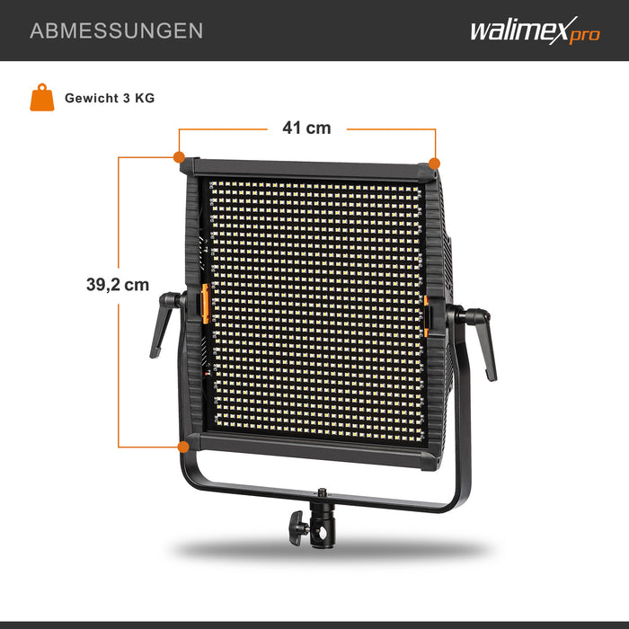 luce LED dimmerabile 100W bicolore + slot per batteria I Luce video e luce fotografica Niova 100-F, 3.200-5.600K, 9.000LM I Luce da studio e luce continua mobile I Luce per streaming