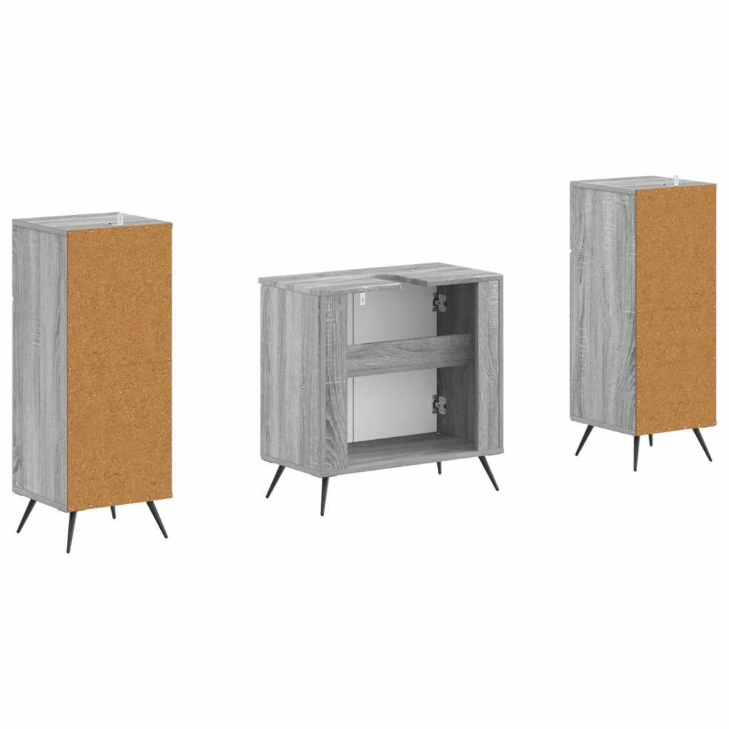 Set di Armadi da Bagno da 2 Pezzi BREDA Sonoma grigio 3418050