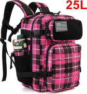 Zaino Tattico - 25L - Donna - Rosa - Molle - Zaino da Scuola - Zaino da Ginnastica - Porta Ossa Doppia