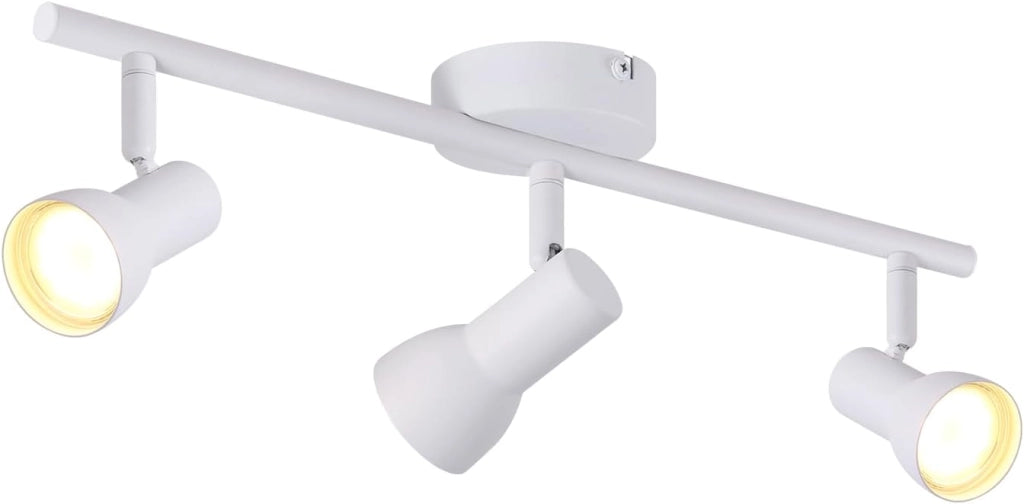 ZMH Faretto da soffitto bianchi 3 luci GU10 orientabili 350° metallo design moderno senza lampadina
