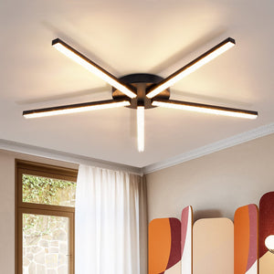 ZMH Lampada da soffitto plafoniera LED nera 24W 3000K moderna metallo cristallo per soggiorno corridoio cucina