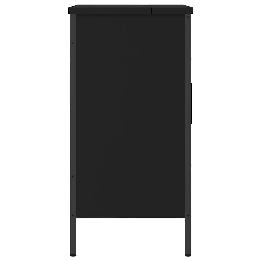 vidaXL Mobile Lavabo Bagno Nero 60x30x60 cm in Legno Multistrato