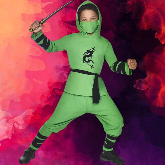 Costumi da cosplay - "Guerrigero Ninja: Un Incantevole Costume per Bambini che Combina la Forza e la Saggezza di un Ninja con la Misteria dei Draghi.