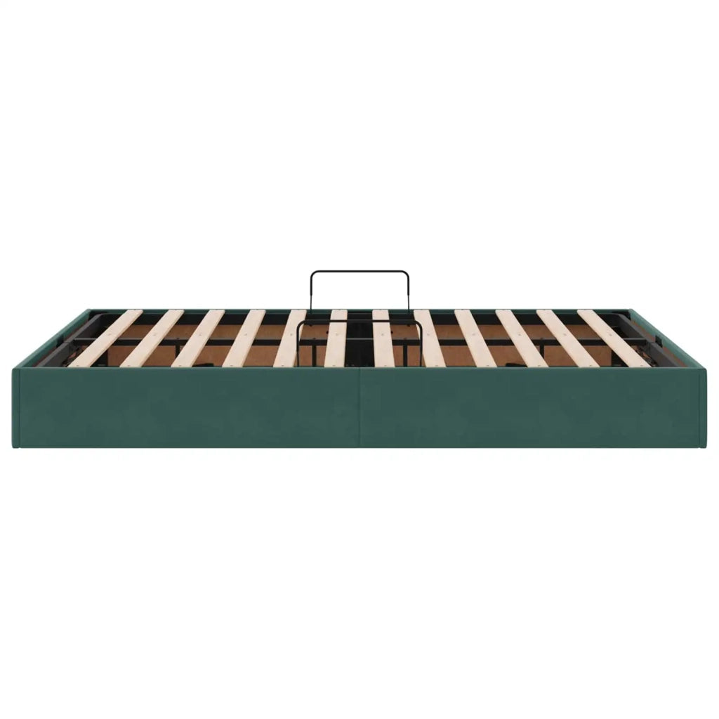 Letto ottomano Verde Scuro 140 x 190 cm Velluto