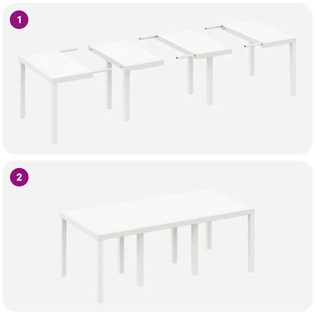 Set da Pranzo per Giardino 9 pcs Bianco Polipropilene 3378586