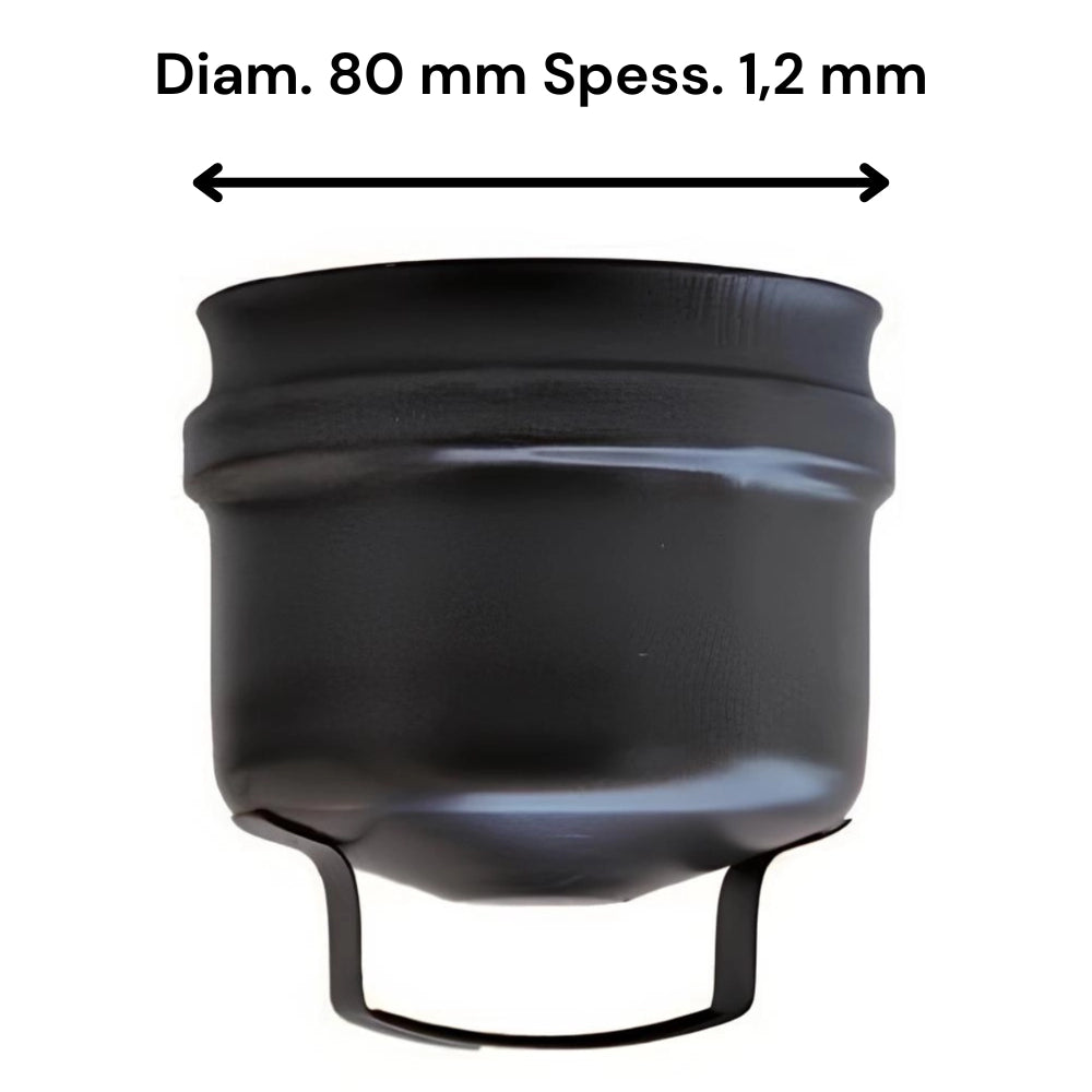 Tappo condensa cieco acciaio inox diametro 80mm spessore 1,2mm canna fumaria