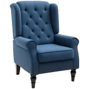 Poltrona Relax Massaggiante in Velluto ¨C Zephmum ¨C Blu Scuro 74x86x102 cm