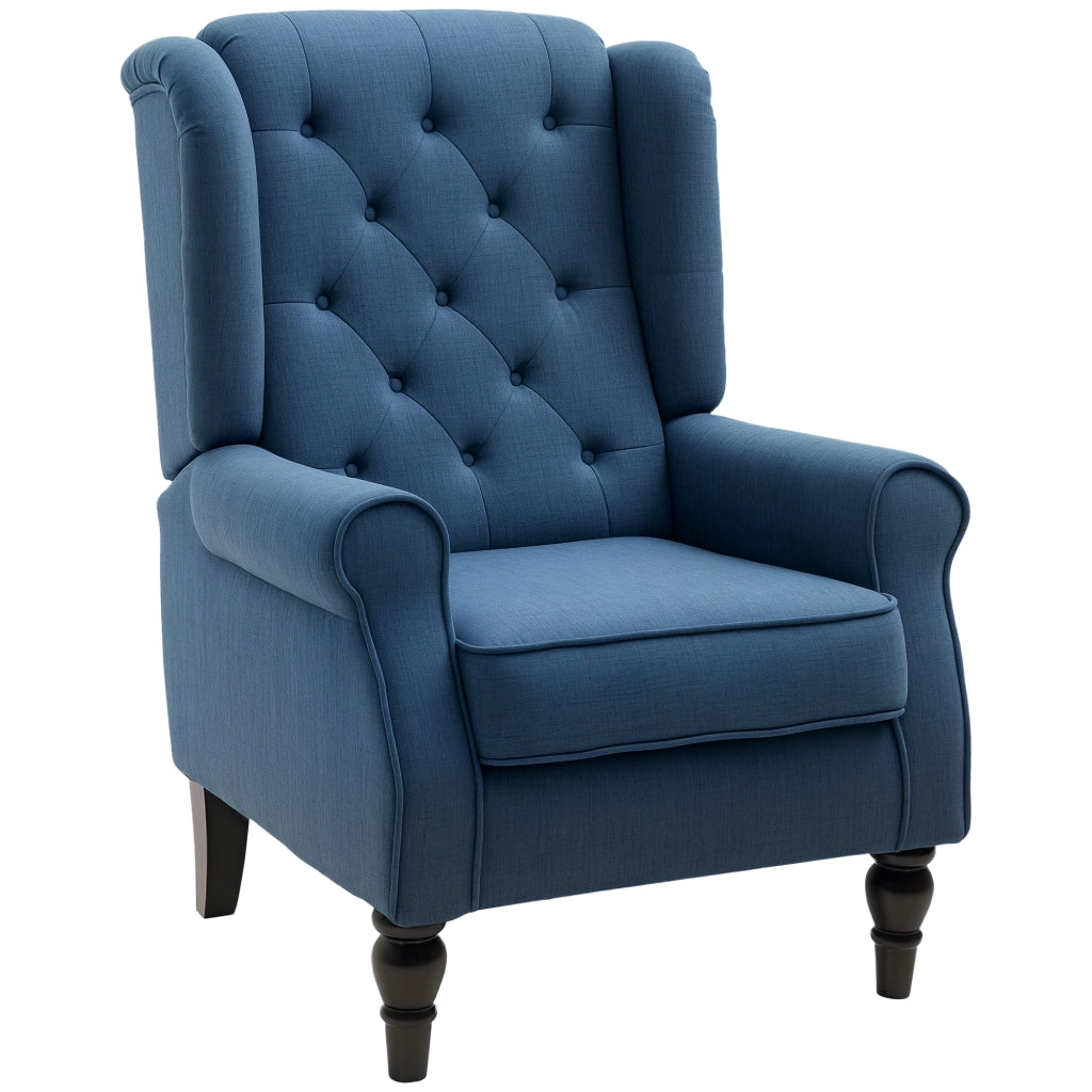Poltrona Relax Massaggiante in Velluto ¨C Zephmum ¨C Blu Scuro 74x86x102 cm