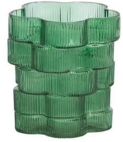 Vaso Decorativo in Vetro - Struttura a Mosaico Verde - Ø17 x 17 cm