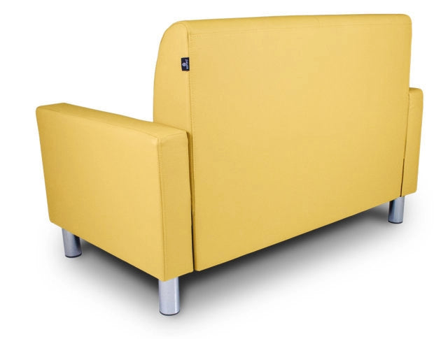 Divano 2 posti in ecopelle giallo senape - Charlie - DI-CHA32PU