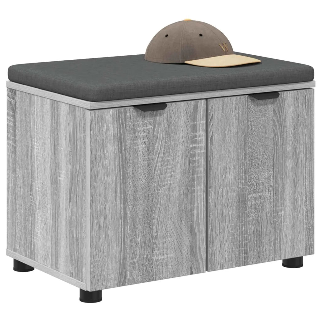 Panca per ingresso con cuscino Sonoma grigia 60 x 38 x 46 cm 891477