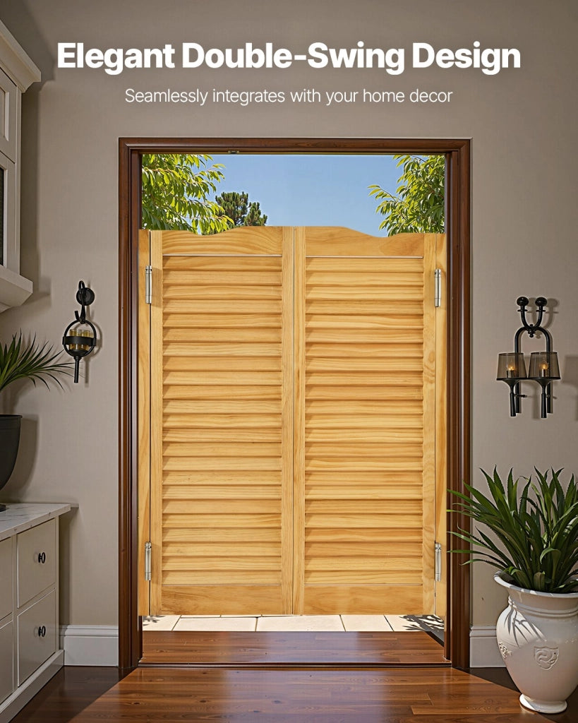 Porte Basculanti per Bar Saloon 805x1060mm in Legno di Pino Naturale Doppia Azione con Cerniere per Cucina Ingresso Robuste Facili da Montare