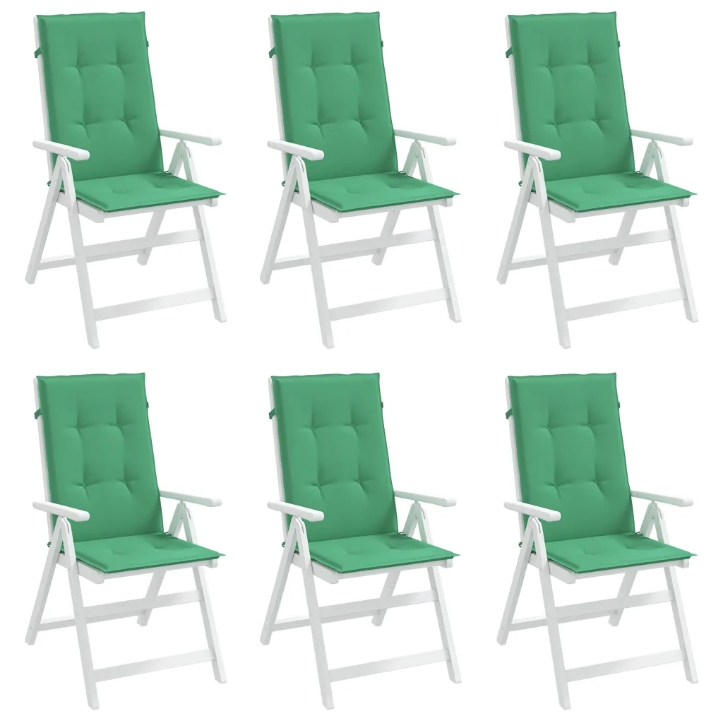 Cuscini per Sedie 6 pz Verdi 120x50x3 cm in Tessuto