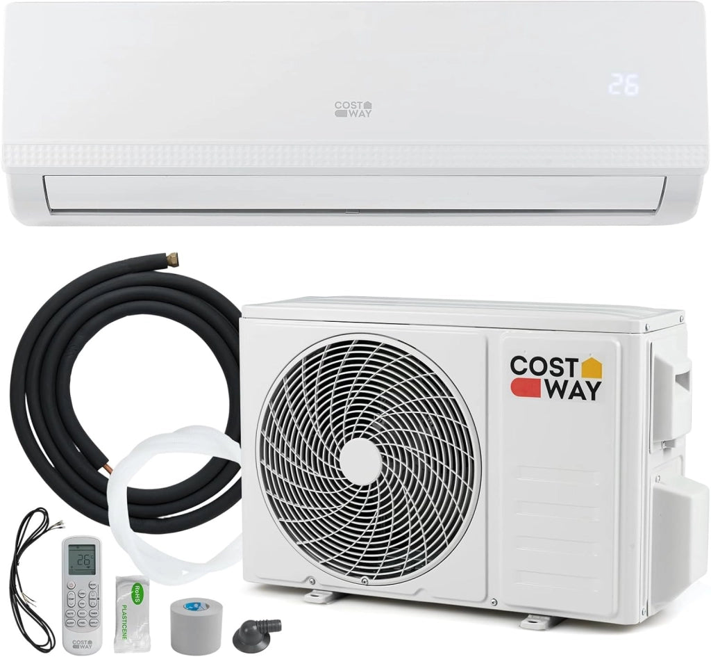 Climatizzatore Monosplit 9000BTU, 2,6kW, con Pompa di Calore, Tecnologia Inverter, Flusso d’aria 4D con 8 Velocità, Funzione di autopulizia e Timer di 24 ore [Classe di efficienza energetica A++]