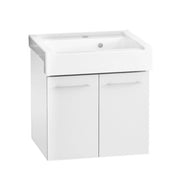 Lavatoio sospeso con lavabo in ceramica 2 ante