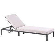 Lettino da giardino moderno reclinabile con struttura in metallo Beige chiaro stile moderno
