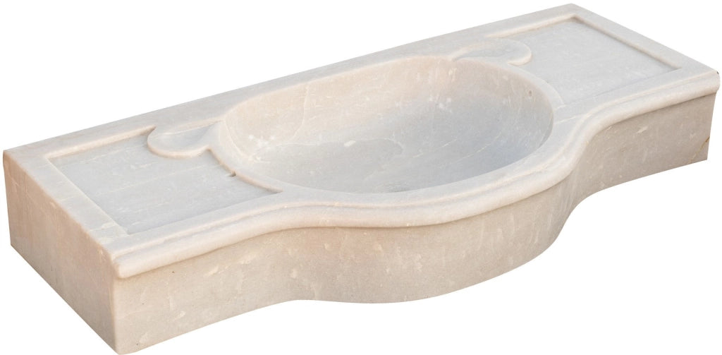 Biscottini Acquaio in marmo bianco L100xPR46xH15 cm Vasca realizzata completamente