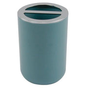 Trade Shop - Porta Spazzolini Bicchiere Accessorio Bagno 2 Fori Verde Petrolio Silver 69474 -