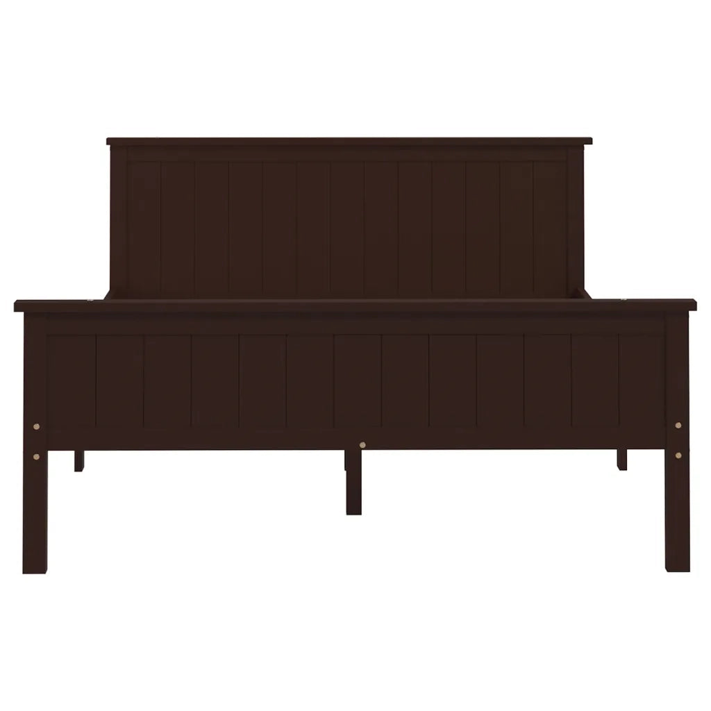 Letto matrimoniale | Letto per adulti | Giroletto Marrone Scuro in Legno Massello di Pino 160x200 cm