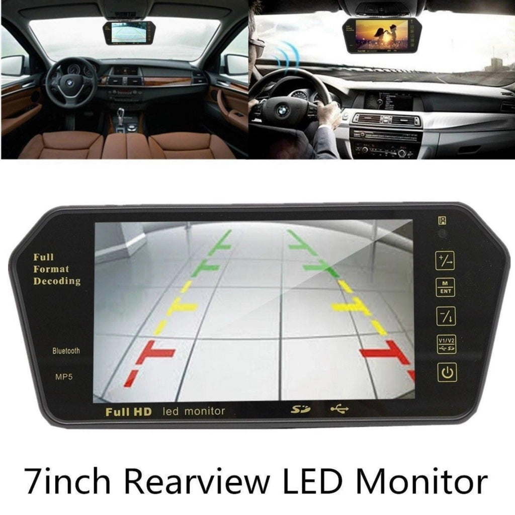 KIT Retromarcia Specchietto Monitor 7" bluetooth mp5 + Telecamera Posteriore - ZENCOCCO