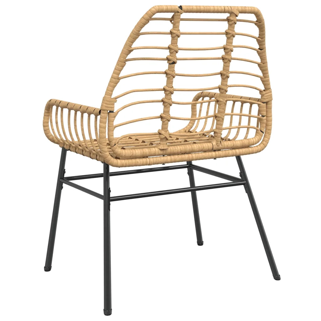 Sedie da Giardino 2 pz Marroni in Polyrattan 369092
