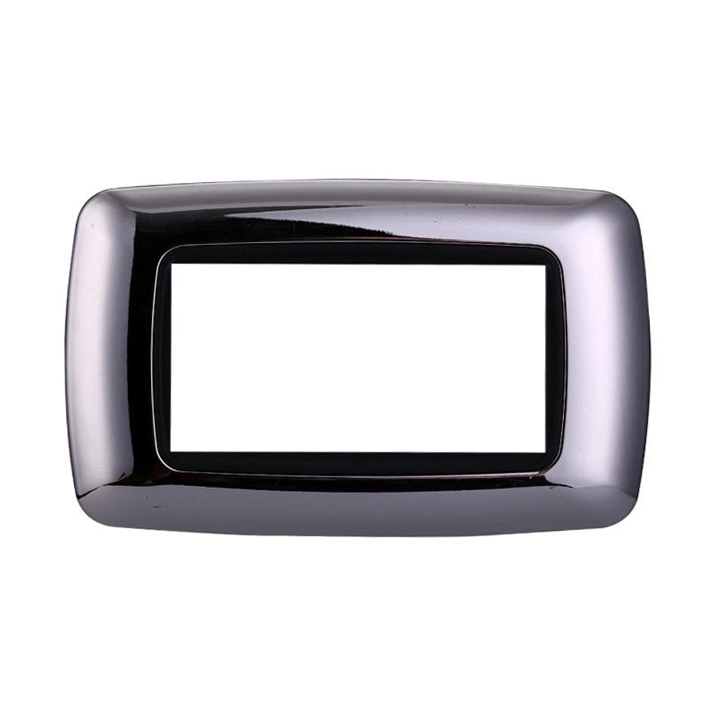 Placca Plastica Bombata Serie Space 4P Colore Cromato Lucido Compatibile Con Bticino Living International