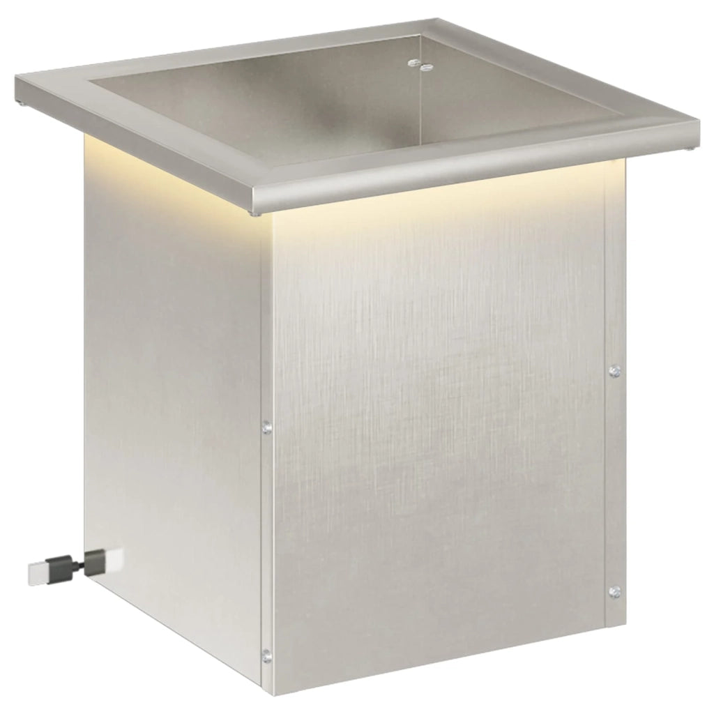 Fioriera da giardino con LED Argento 30 x 30 x 30 cm 8008064