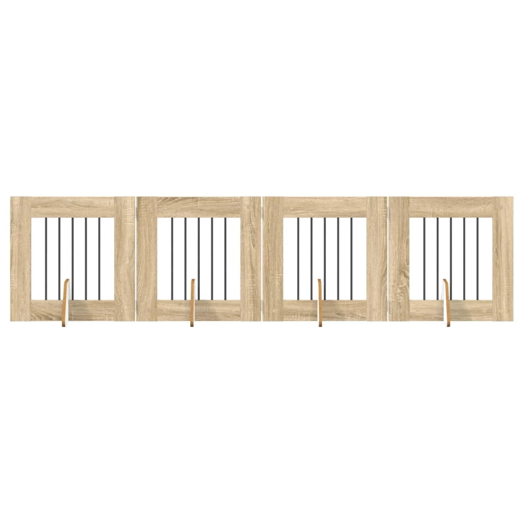 Cancello per cani con supporti 4 pcs Rovere Sonoma 60 x 60 cm 892152