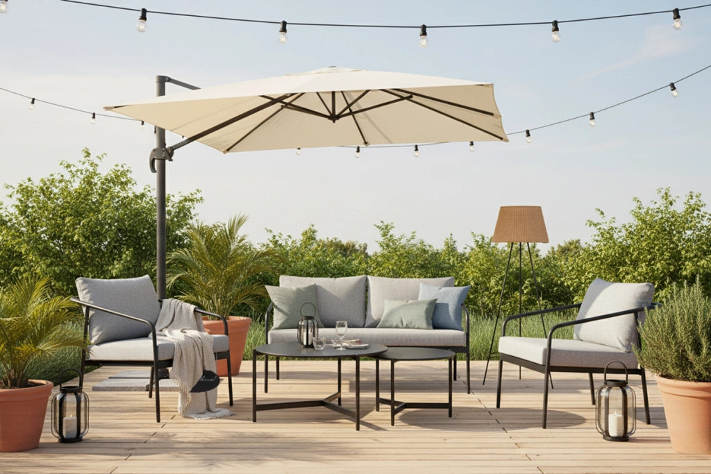 Ombrellone da giardino a braccio decentrato 3×3 - Miami - OD11MI3.3